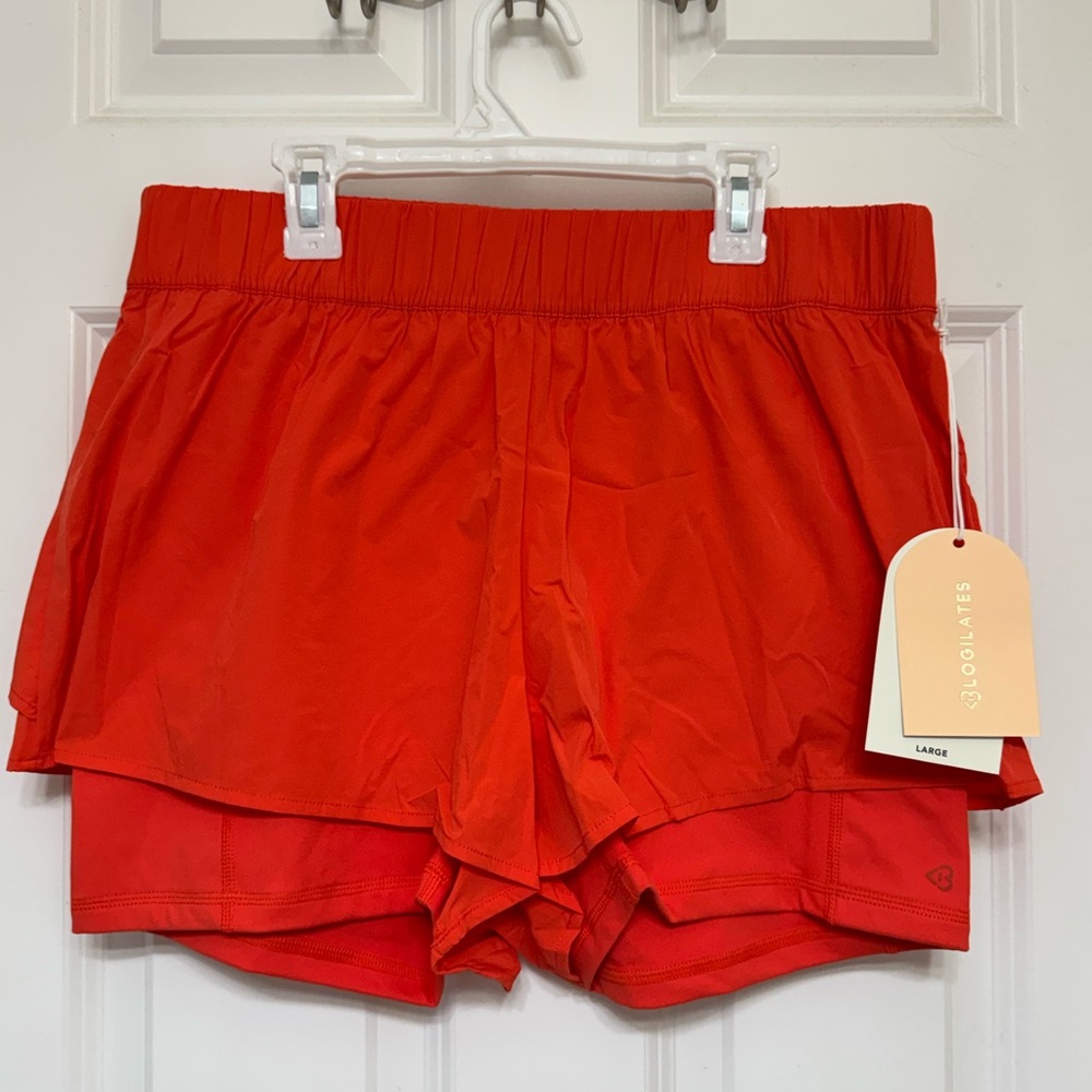 Blogilates Large Ruffle Short- Spicy orange